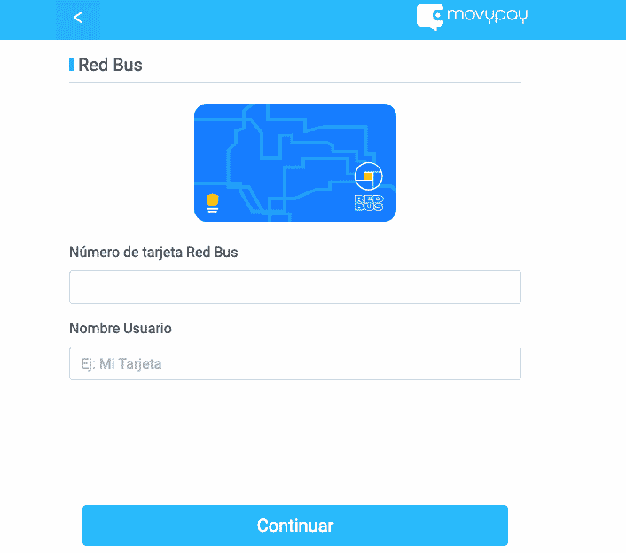 Recargar redbus por internet