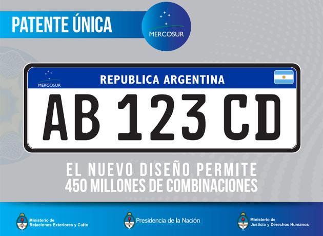 Nueva Patente del Mercosur, permite 400 millones de combinaciones