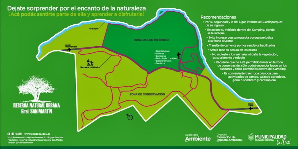 Mapa de la reserva natural gral san martin