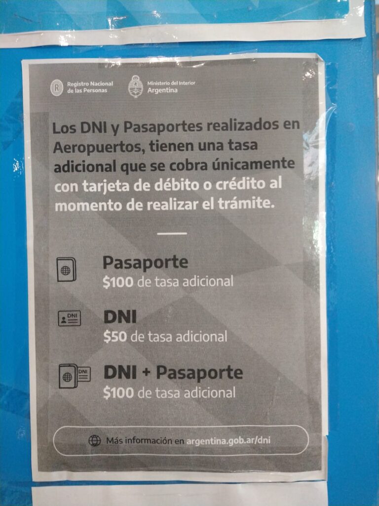 precio pasaporte en aeropuerto