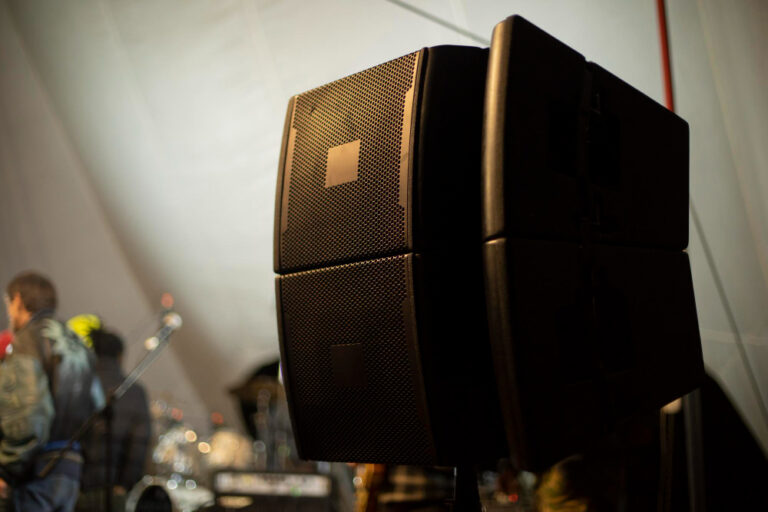 A close up of a speaker