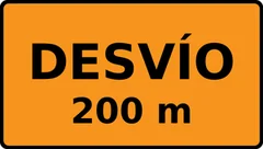 Señales de tránsito para el examen teórico en córdoba: tipos, colores y significado 22 Señal transitoria t. 2 desvío: placa naranja con orla negra y la leyenda desvío 200 m en negro